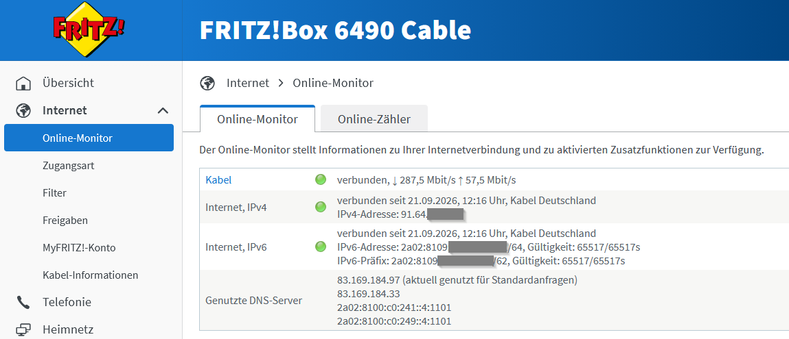 Öffentliche IP-Adressen bei der AVM Fritzbox