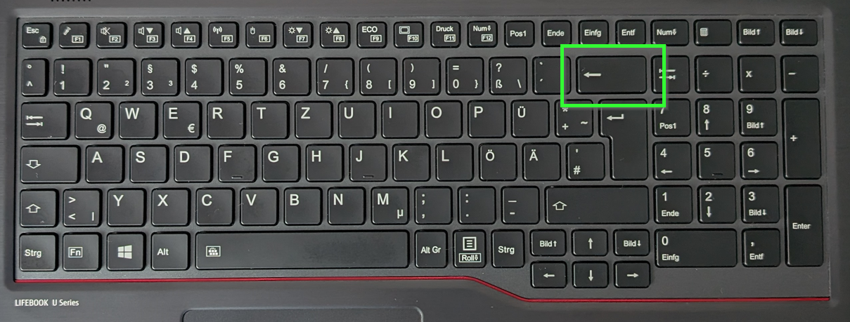 Fujitsu Laptop Backspace Taste