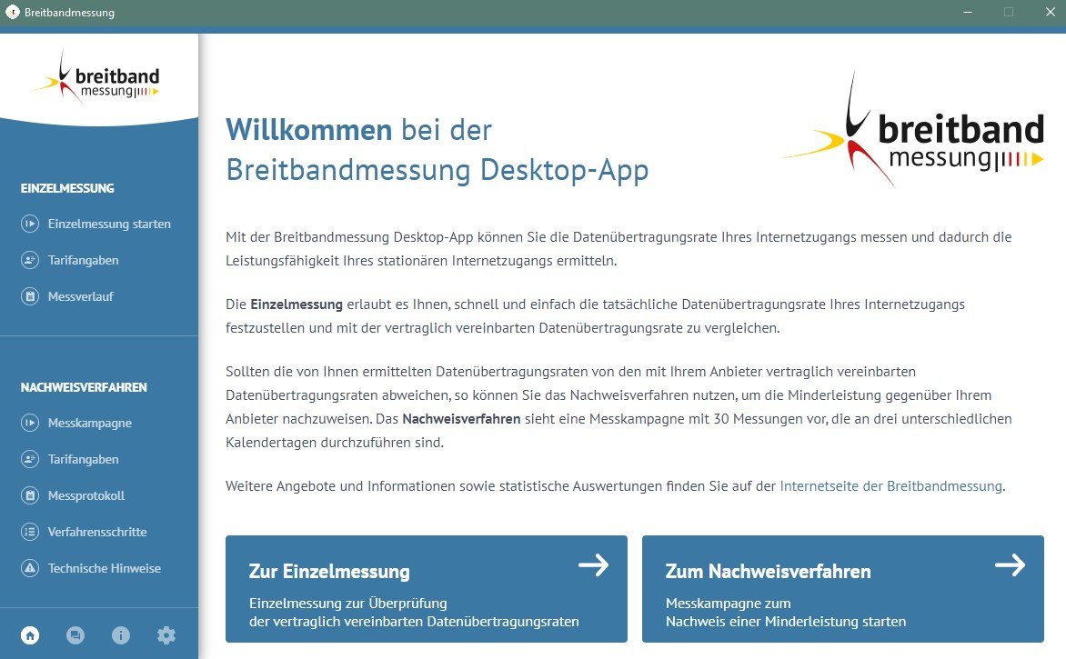 Breitbandmessung Desktop App