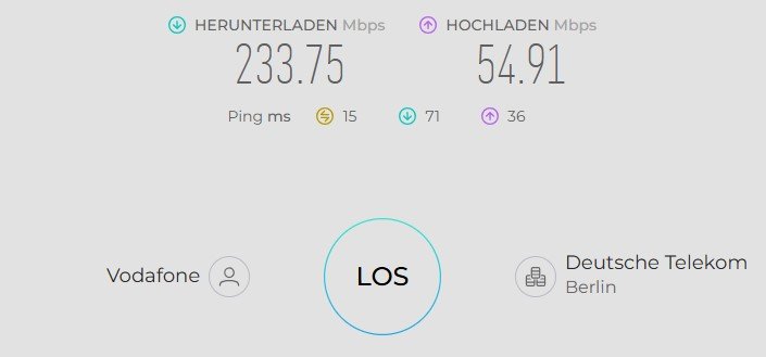 Auswertung Speedtest Vodafone Kabel